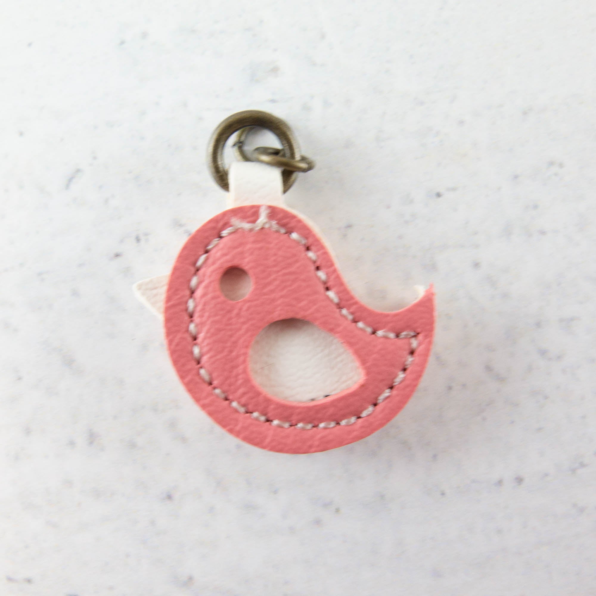Synthetic Leather Zipper Pull - Little Bird